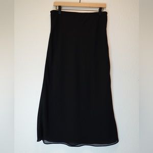Womens XL black midi length skirt